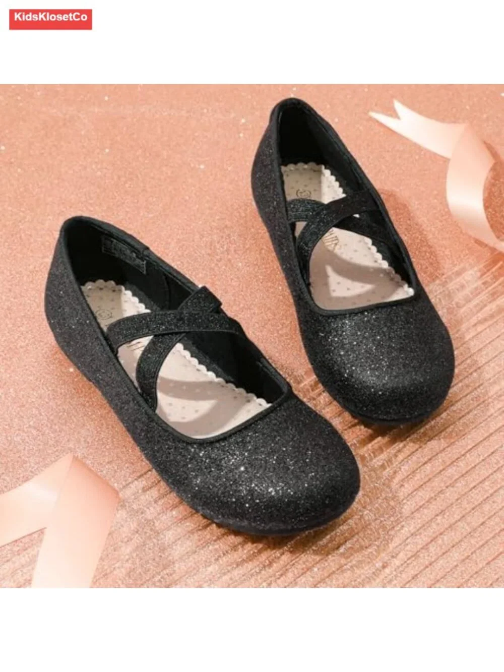 Girls Mary Jane Flats Ballerina Shoes Satin Flowers Party Wedding